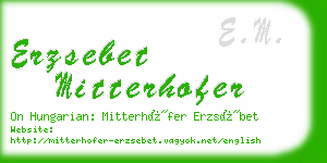 erzsebet mitterhofer business card